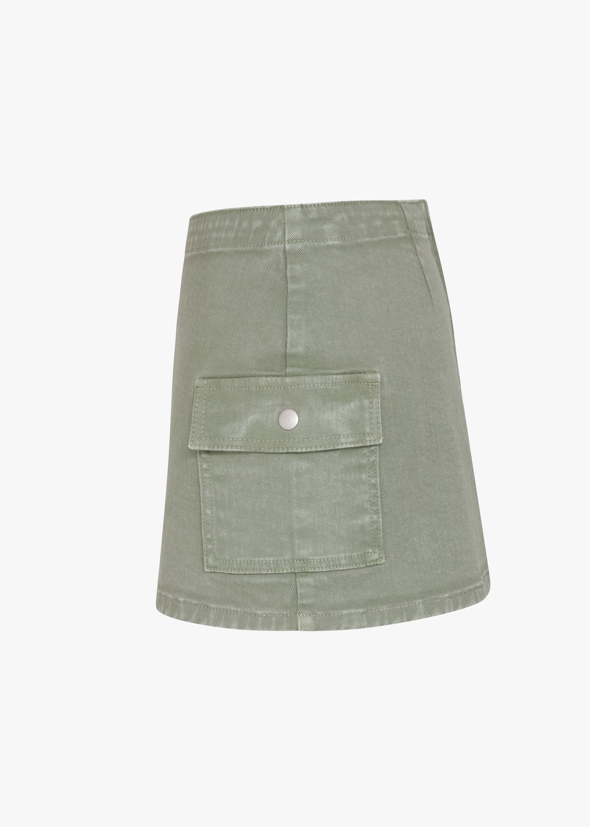 Green skirt with a pocket on a white background