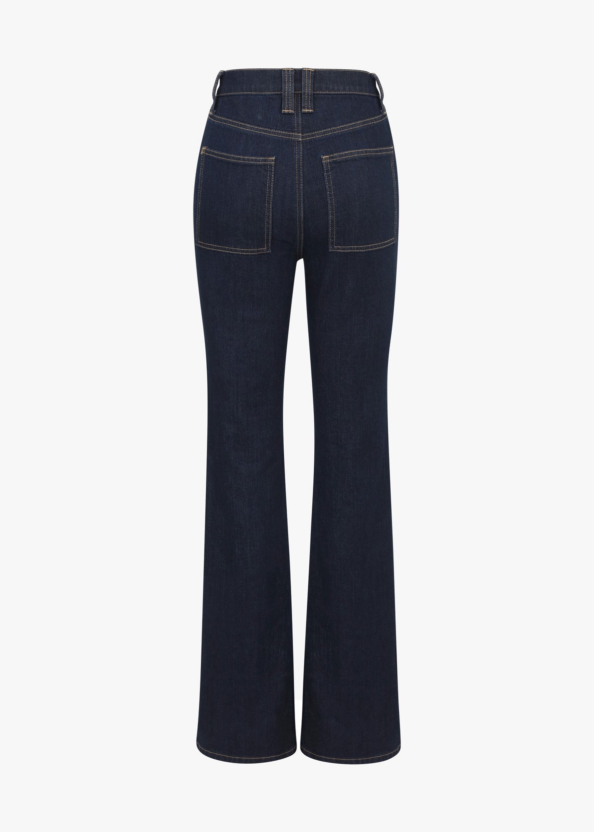 Dark blue jeans on a white background