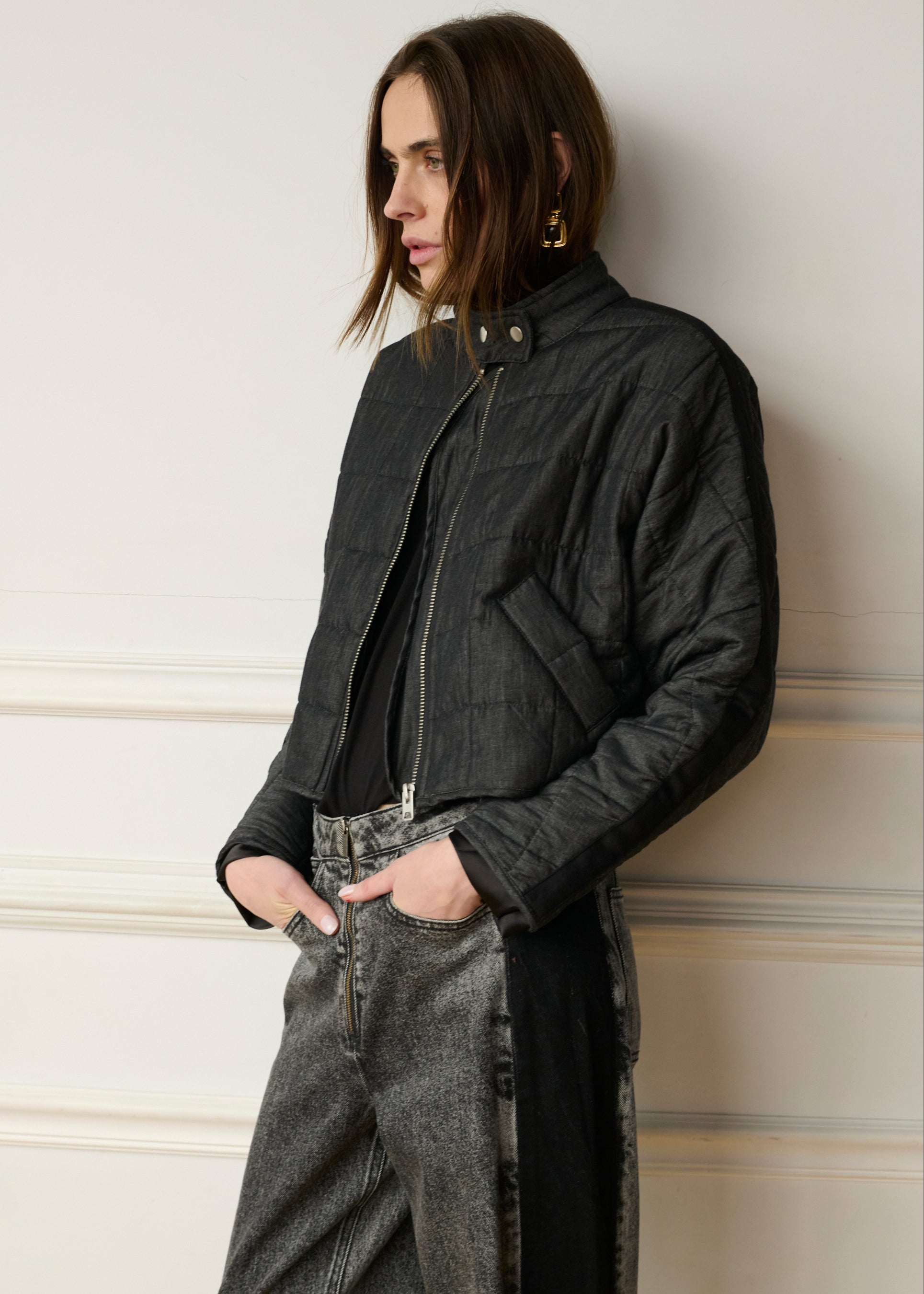 【NONCODE】Tenon suede jacket + skirt set 06401-