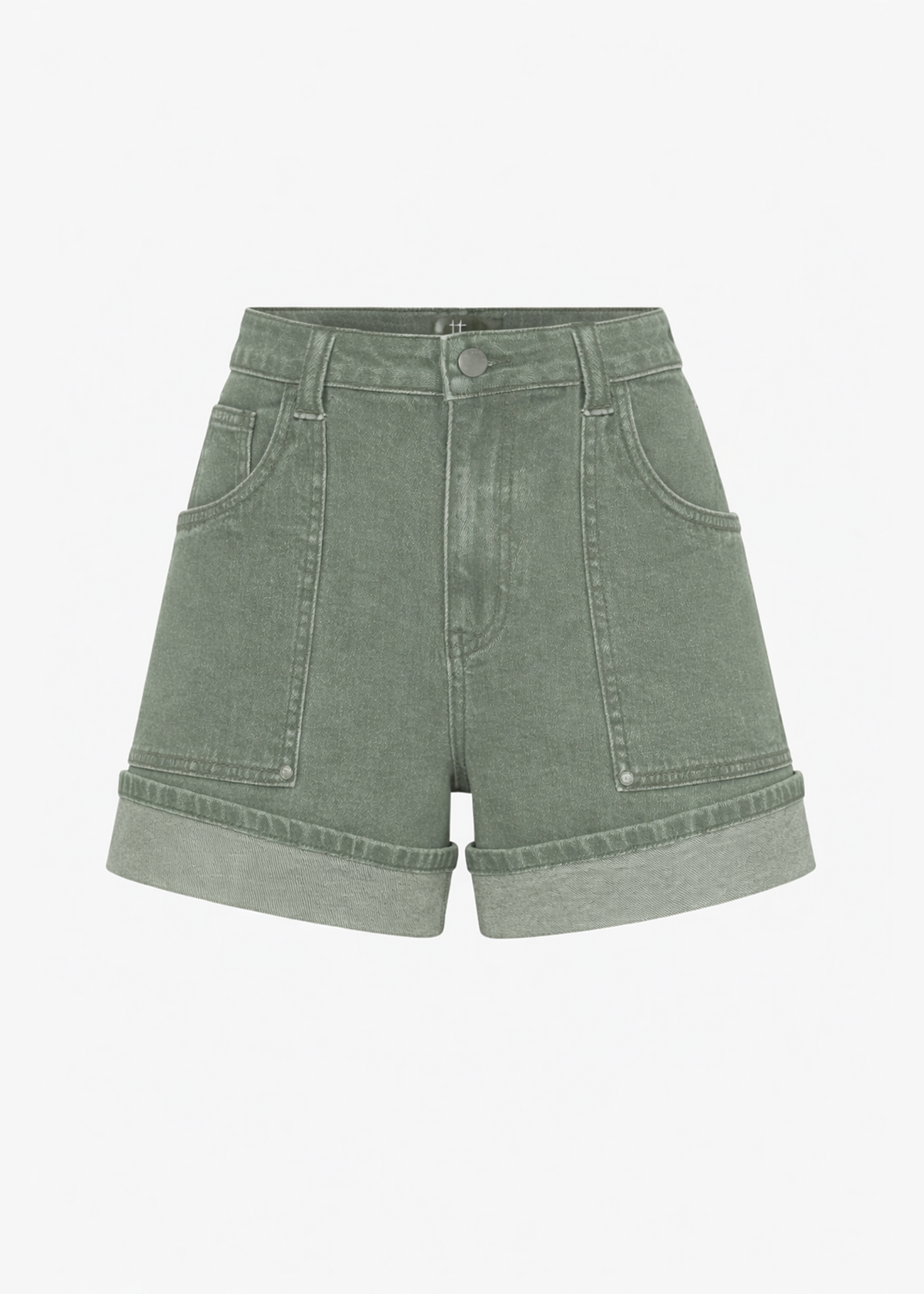 Green shorts on a white background